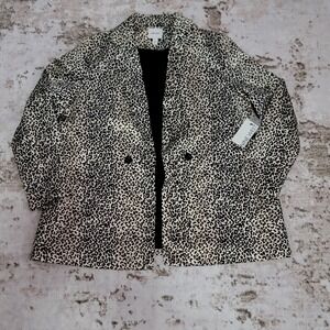Leopard Print Blazer Oversized Chic Statement Jacket NWT Size XXL Nine West